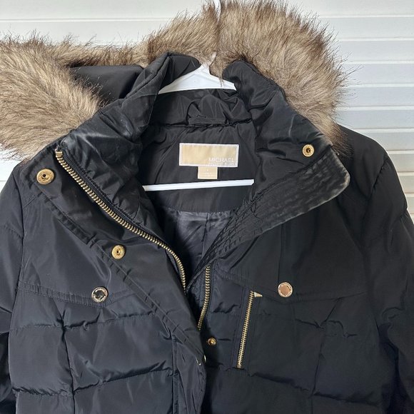 Michael Kors Women's Faux-Fur-Trim Hooded Puffer Coat - Picture 7 of 8